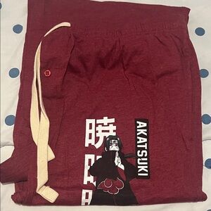 Itachi Uchiha Akatsuki Lounge Pants Naruto Shippuden Collection - Red